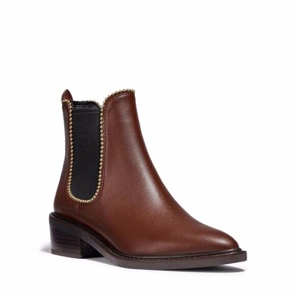 Coach Shoes - Coach "Bowery Bootie"  Brown Leather Ankle Boots - size 7